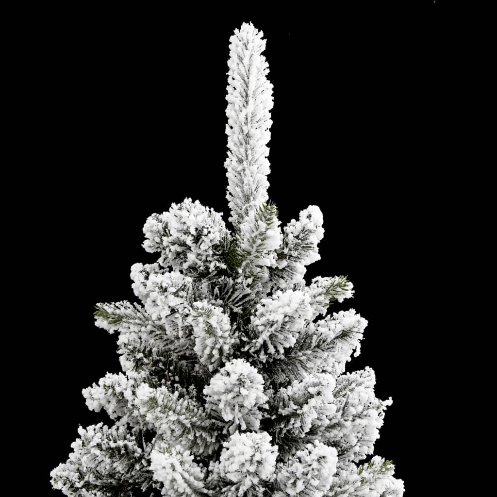 vidaXL Artificial Slim Christmas Tree with Flocked Snow 180 cm PVC&PE