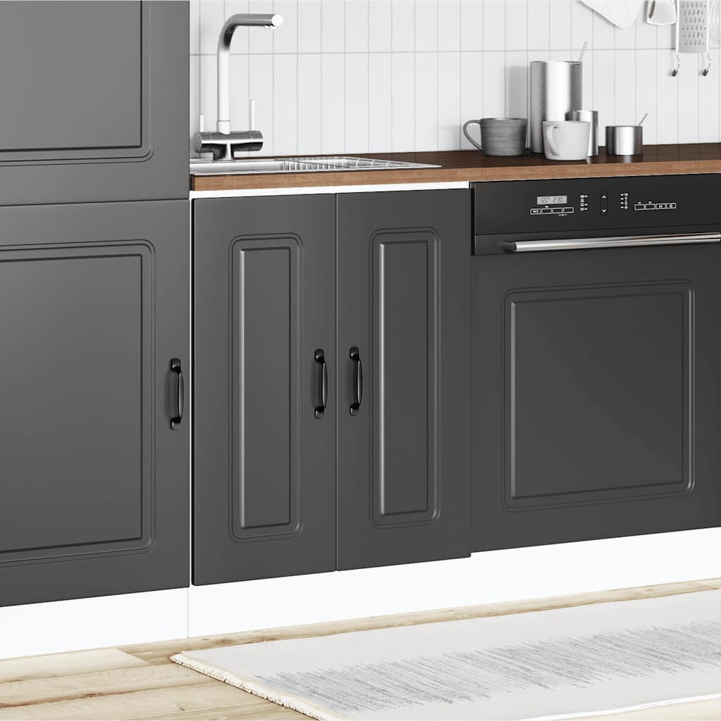 Sink Base Cabinet "Kalmar" Black 60x46x81,5 cm Engineered Wood