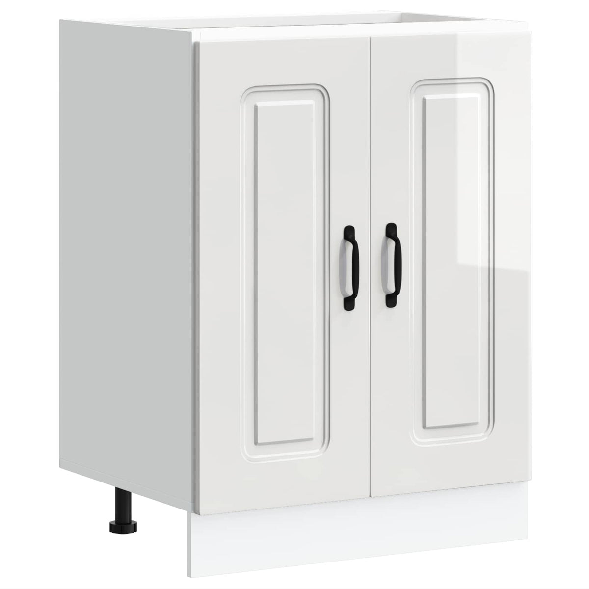 Sink Base Cabinet "Kalmar" High Gloss White 60x46x81.5 cm