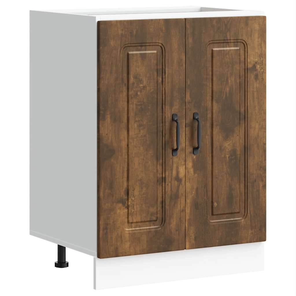 Sink Base Cabinet "Kalmar" Smoked Oak 60x46x81.5 cm