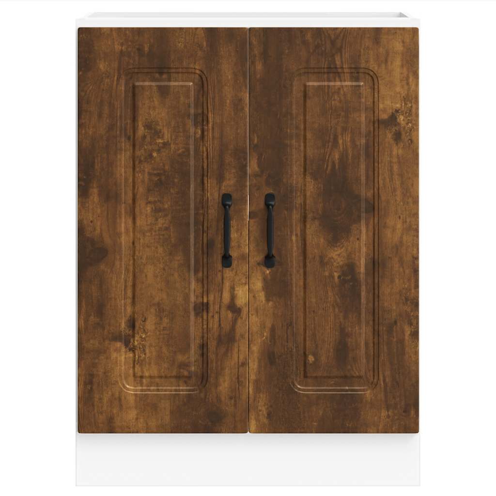 Sink Base Cabinet "Kalmar" Smoked Oak 60x46x81.5 cm