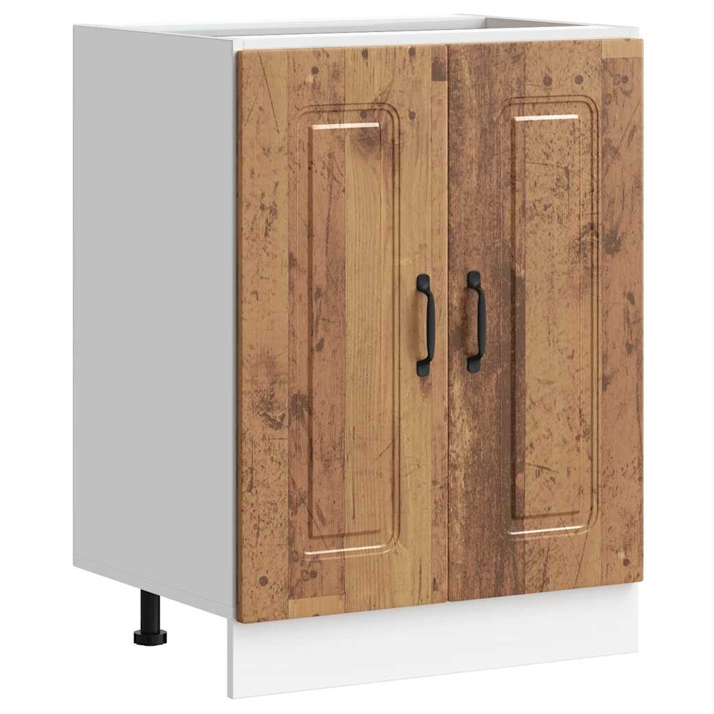 Sink Base Cabinet "Kalmar" Old Wood 60x46x81,5 cm Engineered Wood