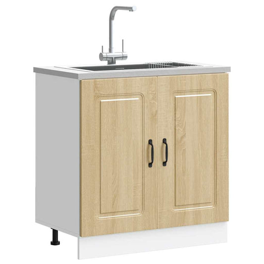 vidaXL Sink Base Cabinet Kalmar Sonoma Oak 80x46x81.5 cm Engineered Wood