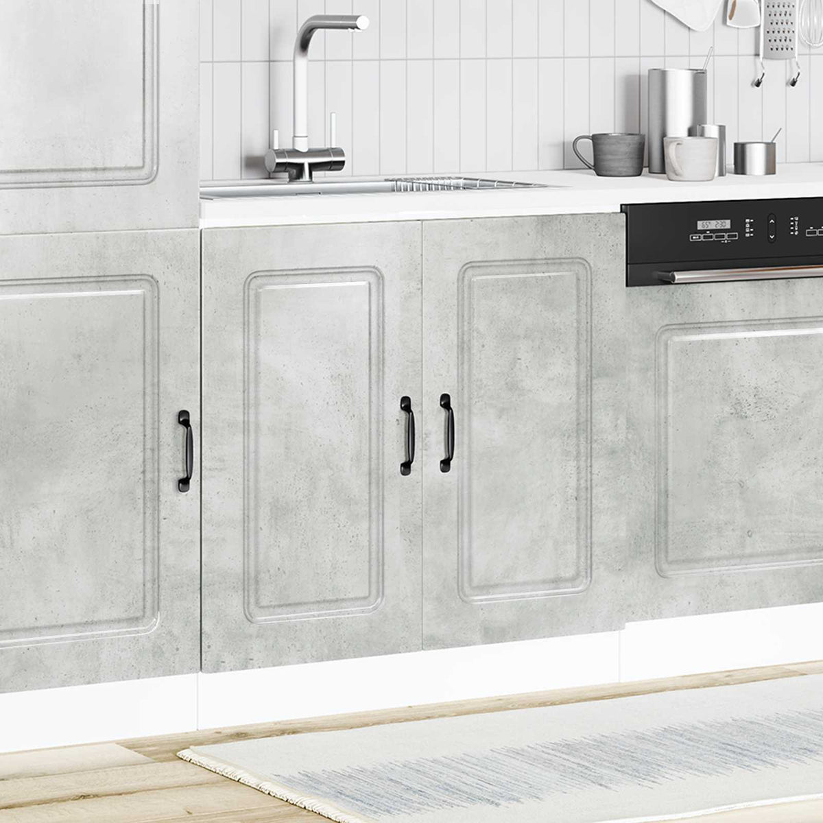 Sink Base Cabinet "Kalmar" Concrete Grey 80x46x81.5 cm