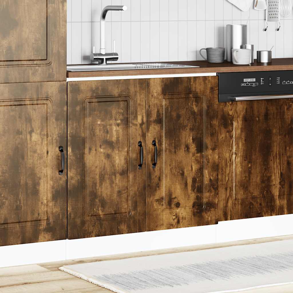 Sink Base Cabinet "Kalmar" Smoked Oak 80x46x81.5 cm