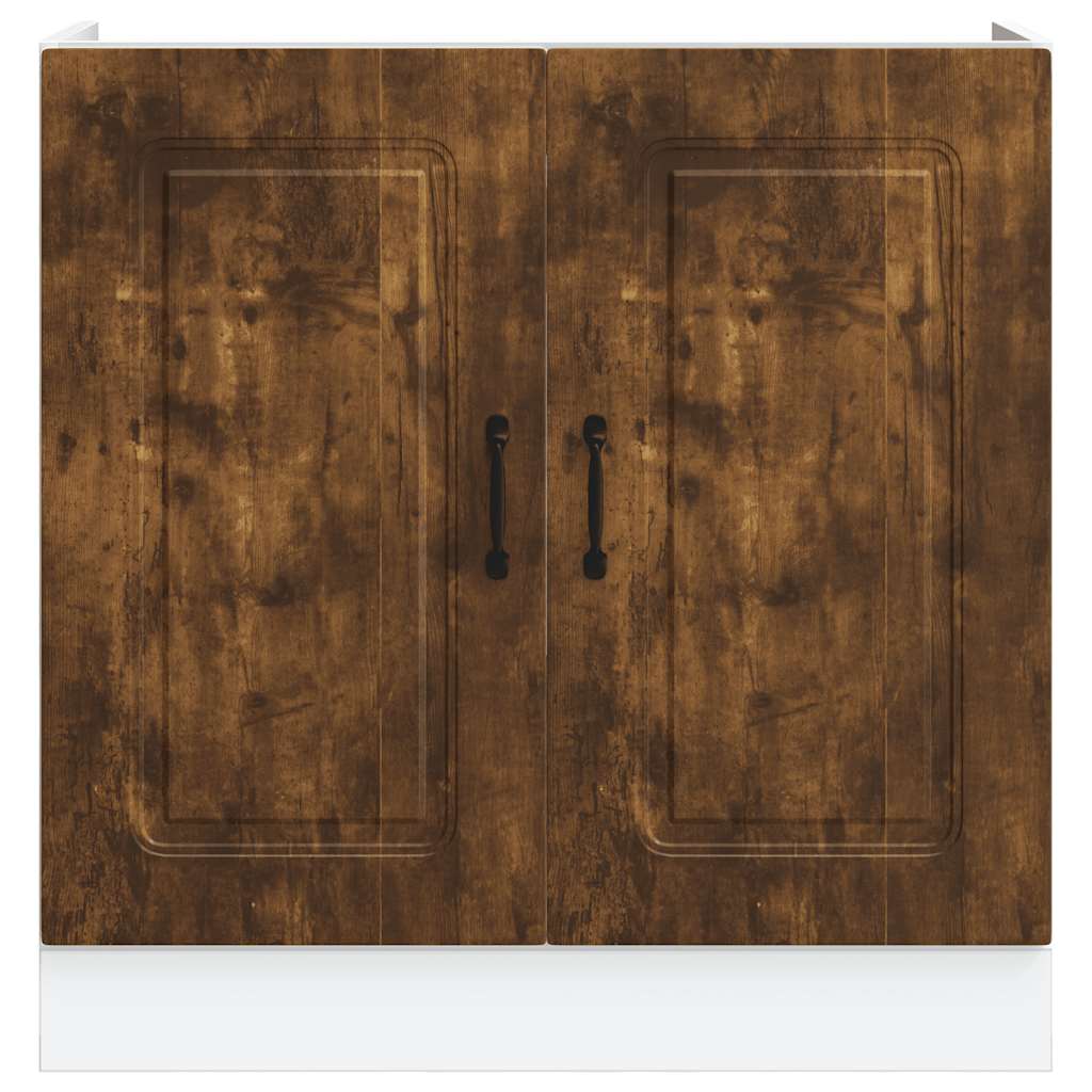 Sink Base Cabinet "Kalmar" Smoked Oak 80x46x81.5 cm