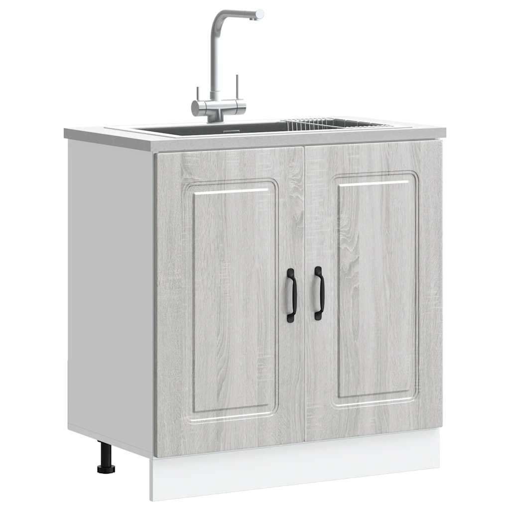 Sink Base Cabinet "Kalmar" Grey Sonoma 80x46x81.5 cm