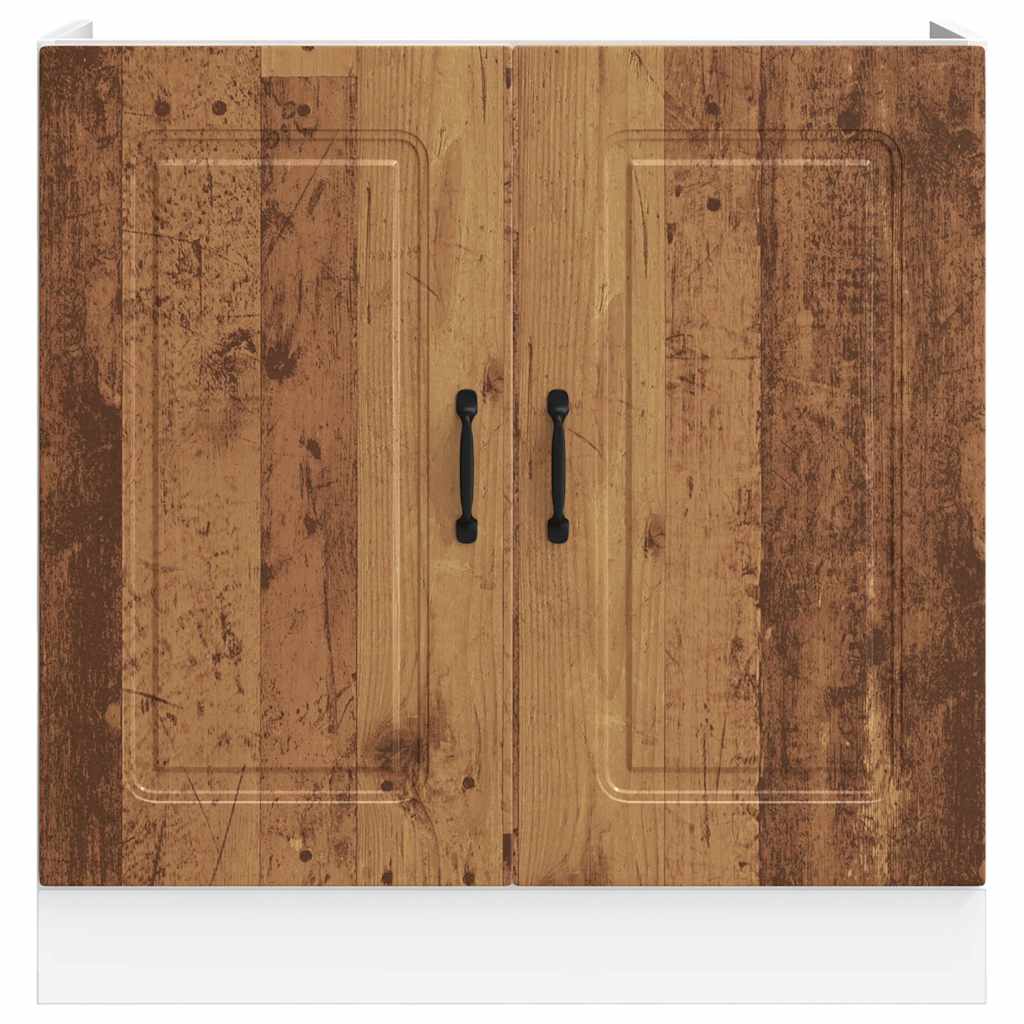 Sink Base Cabinet "Kalmar" Old Wood 80x46x81,5 cm Engineered Wood