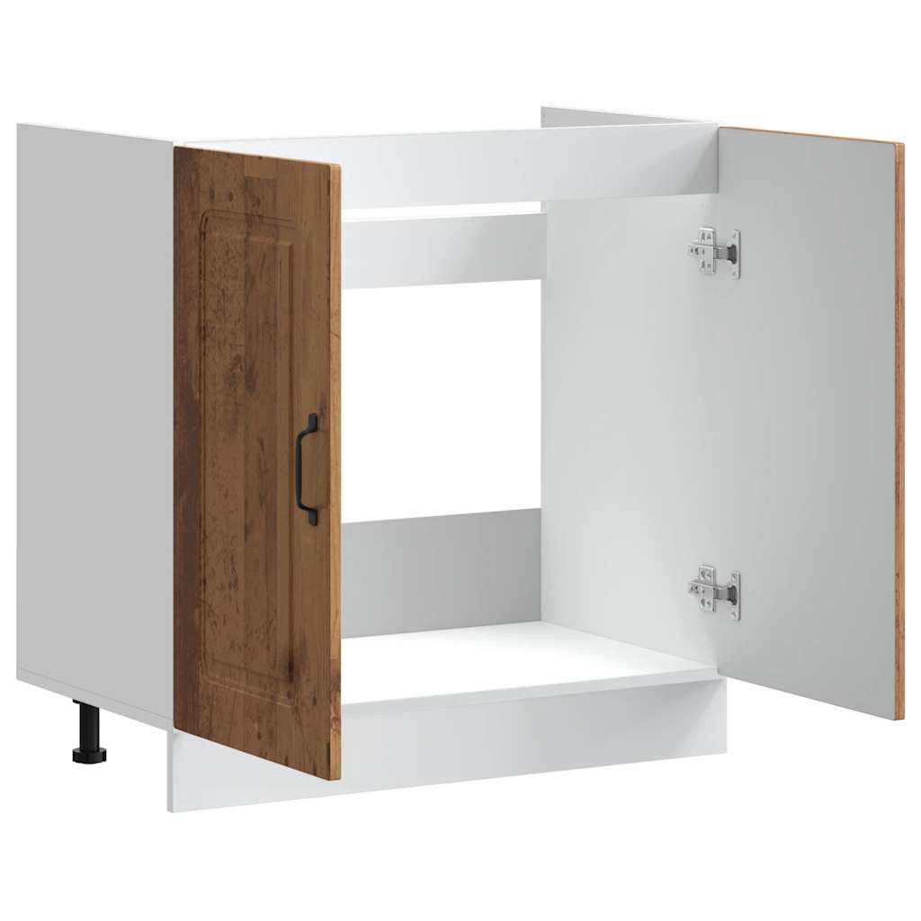 Sink Base Cabinet Kalmar Old Wood 80x46x81.5 cm Engineered Wood
