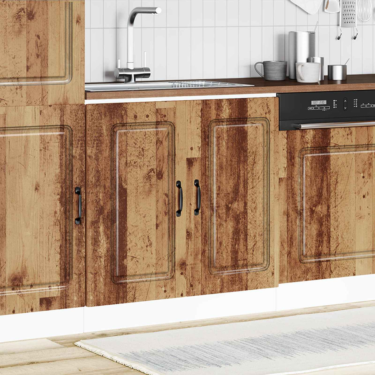 Sink Base Cabinet "Kalmar" Old Wood 80x46x81,5 cm Engineered Wood