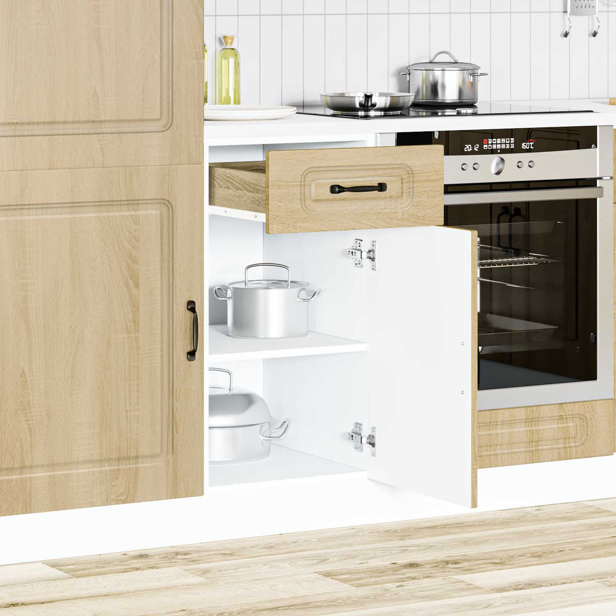 Kitchen Base Cabinet "Kalmar" Sonoma Oak Engineered Wood