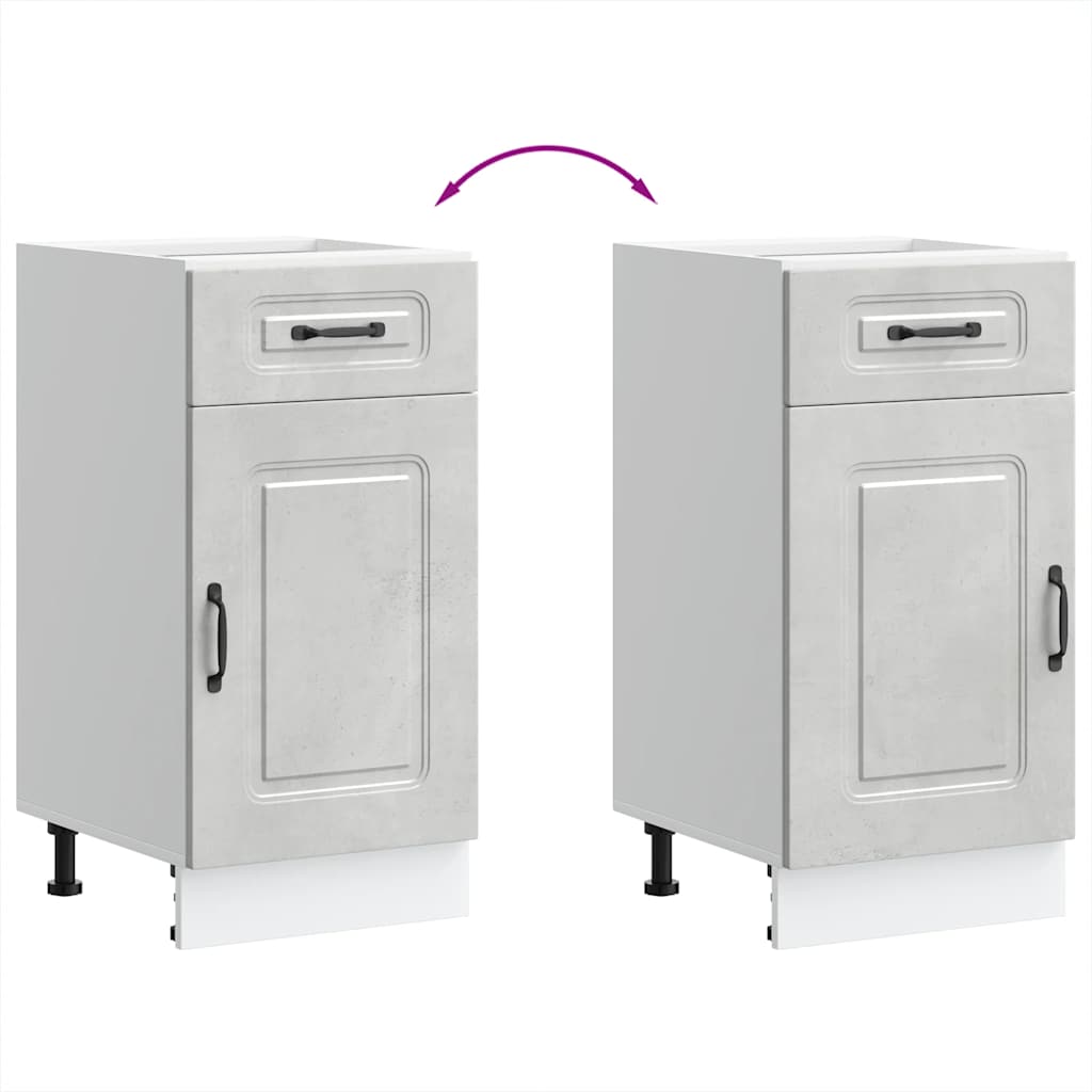 Kitchen Base Cabinet Kalmar Concrete Grey Engineered Wood