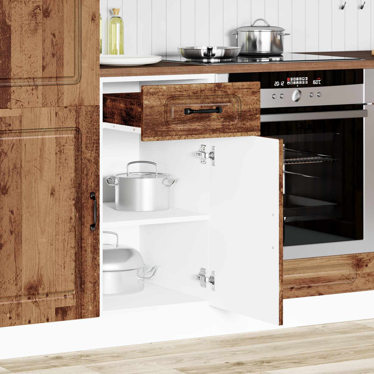 Kitchen Base Cabinet "Kalmar" Old Wood Engineered Wood