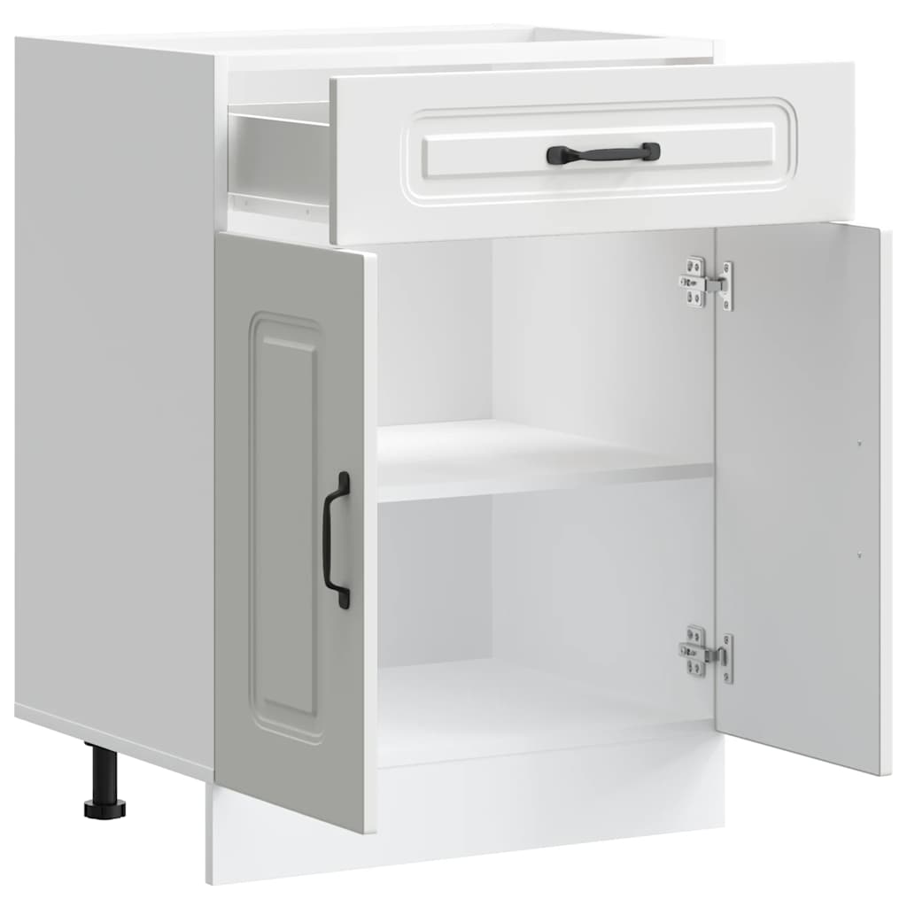 Kitchen Base Cabinet "Kalmar" White Engineered Wood