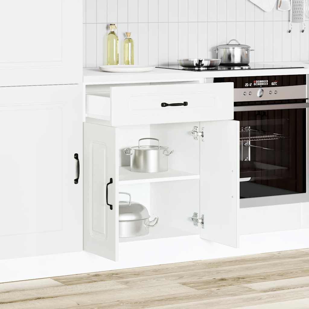 Kitchen Base Cabinet "Kalmar" White Engineered Wood