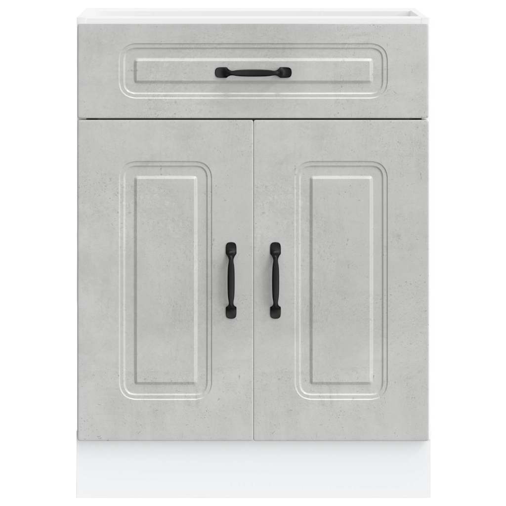 Kitchen Base Cabinet "Kalmar" Concrete Grey Engineered Wood