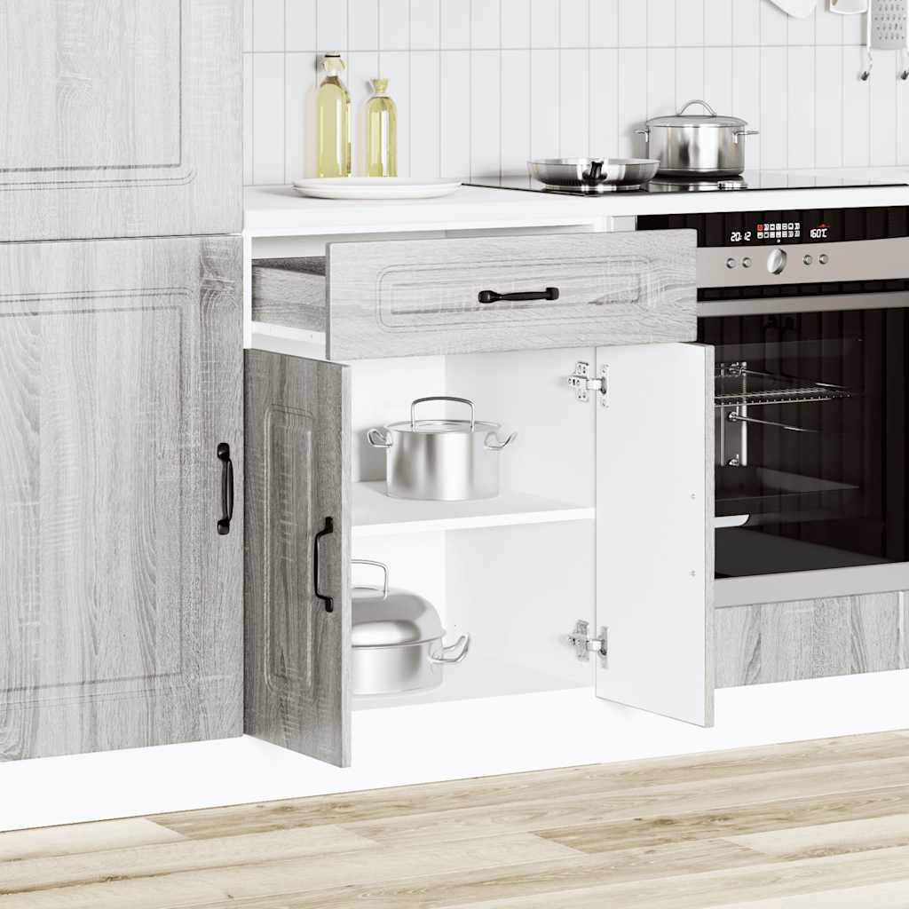 Kitchen Base Cabinet "Kalmar" Grey Sonoma Engineered Wood