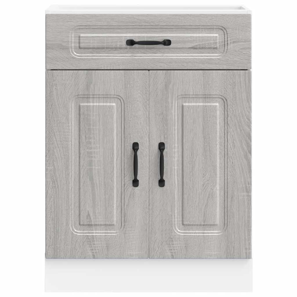 Kitchen Base Cabinet "Kalmar" Grey Sonoma Engineered Wood