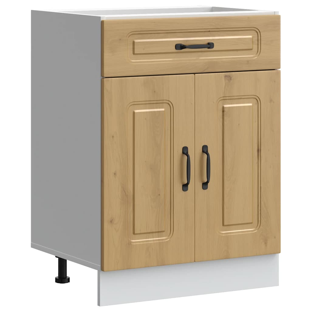 Kitchen Base Cabinet "Kalmar" Artisan Oak Engineered Wood
