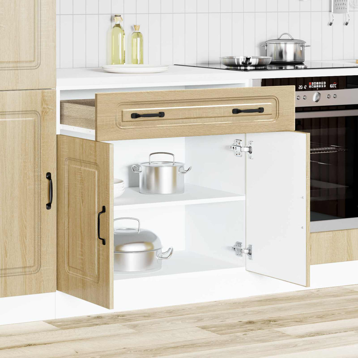 Kitchen Base Cabinet "Kalmar" Sonoma Oak Engineered Wood