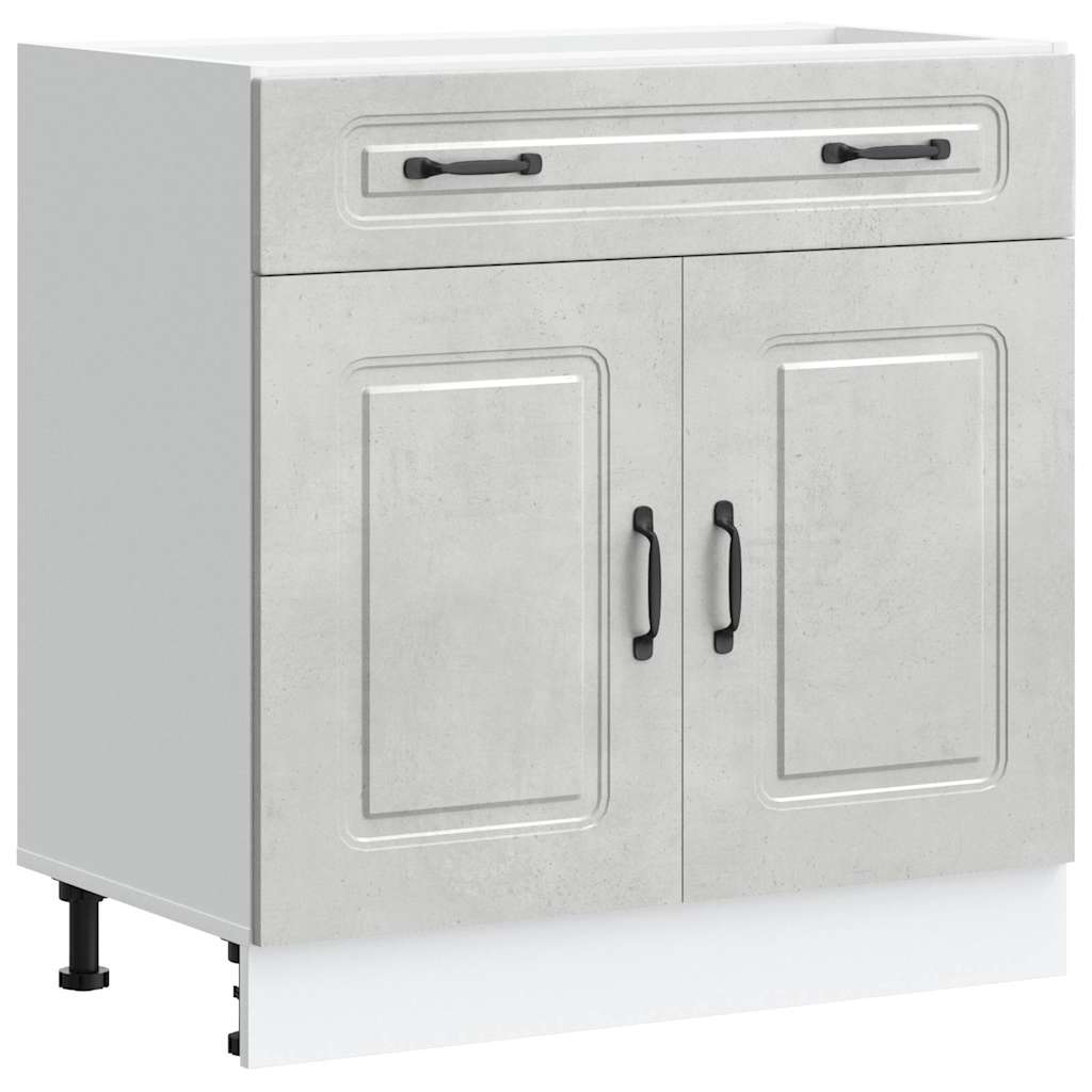 Kitchen Base Cabinet "Kalmar" Concrete Grey Engineered Wood