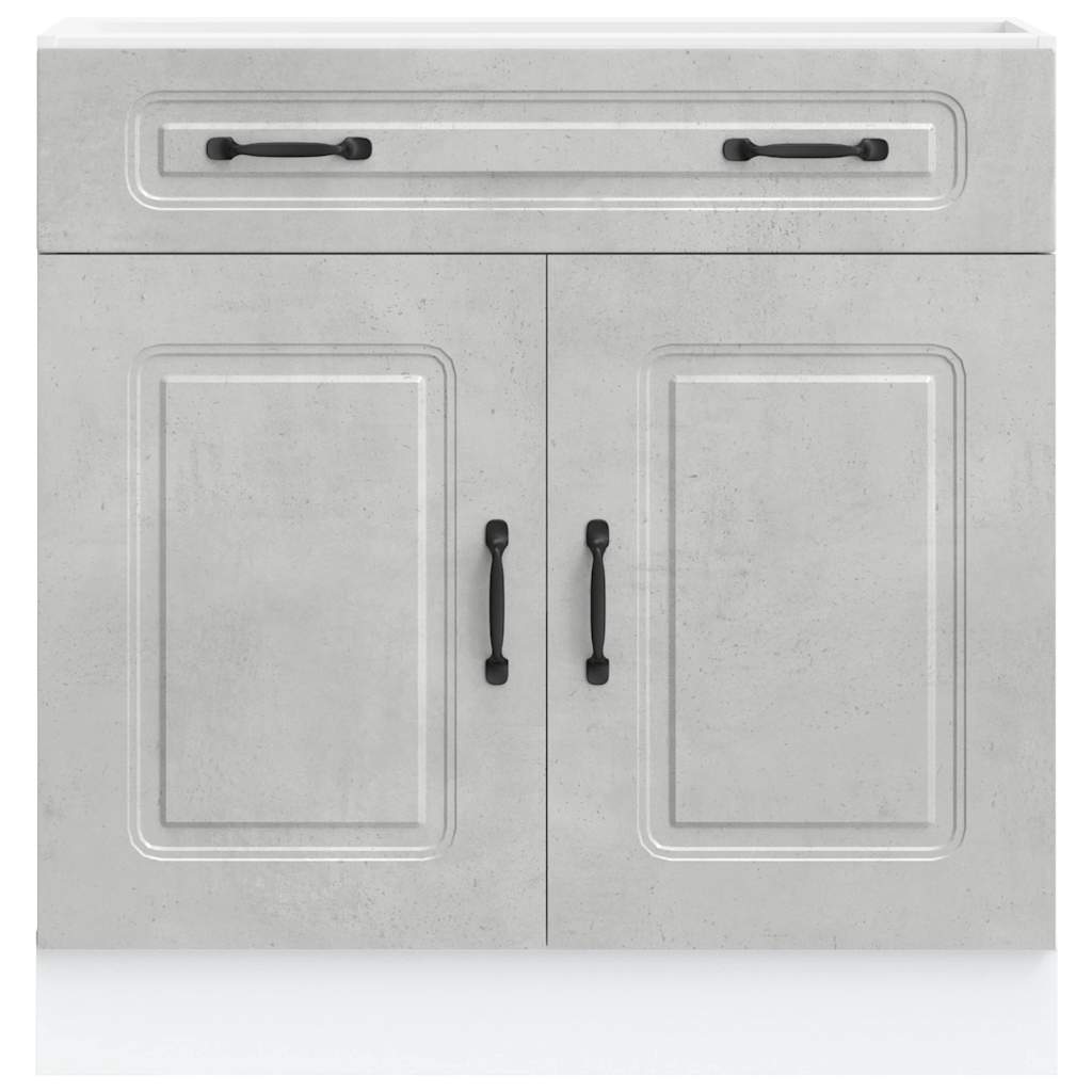 Kitchen Base Cabinet "Kalmar" Concrete Grey Engineered Wood