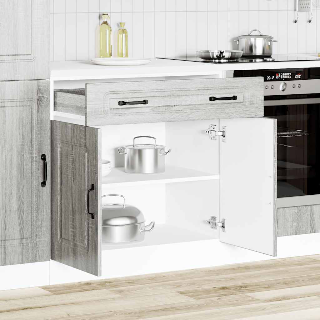 Kitchen Base Cabinet "Kalmar" Grey Sonoma Engineered Wood
