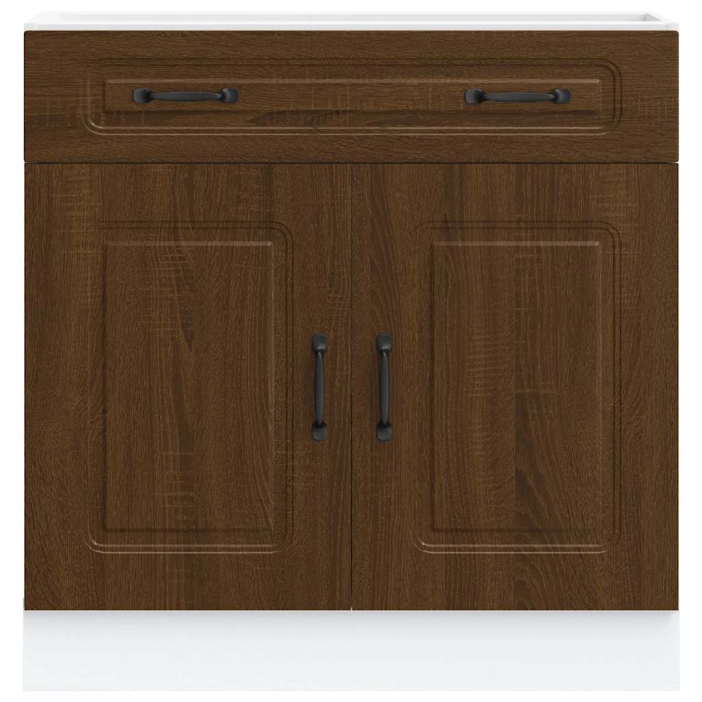 Kitchen Base Cabinet "Kalmar" Brown Oak Engineered Wood