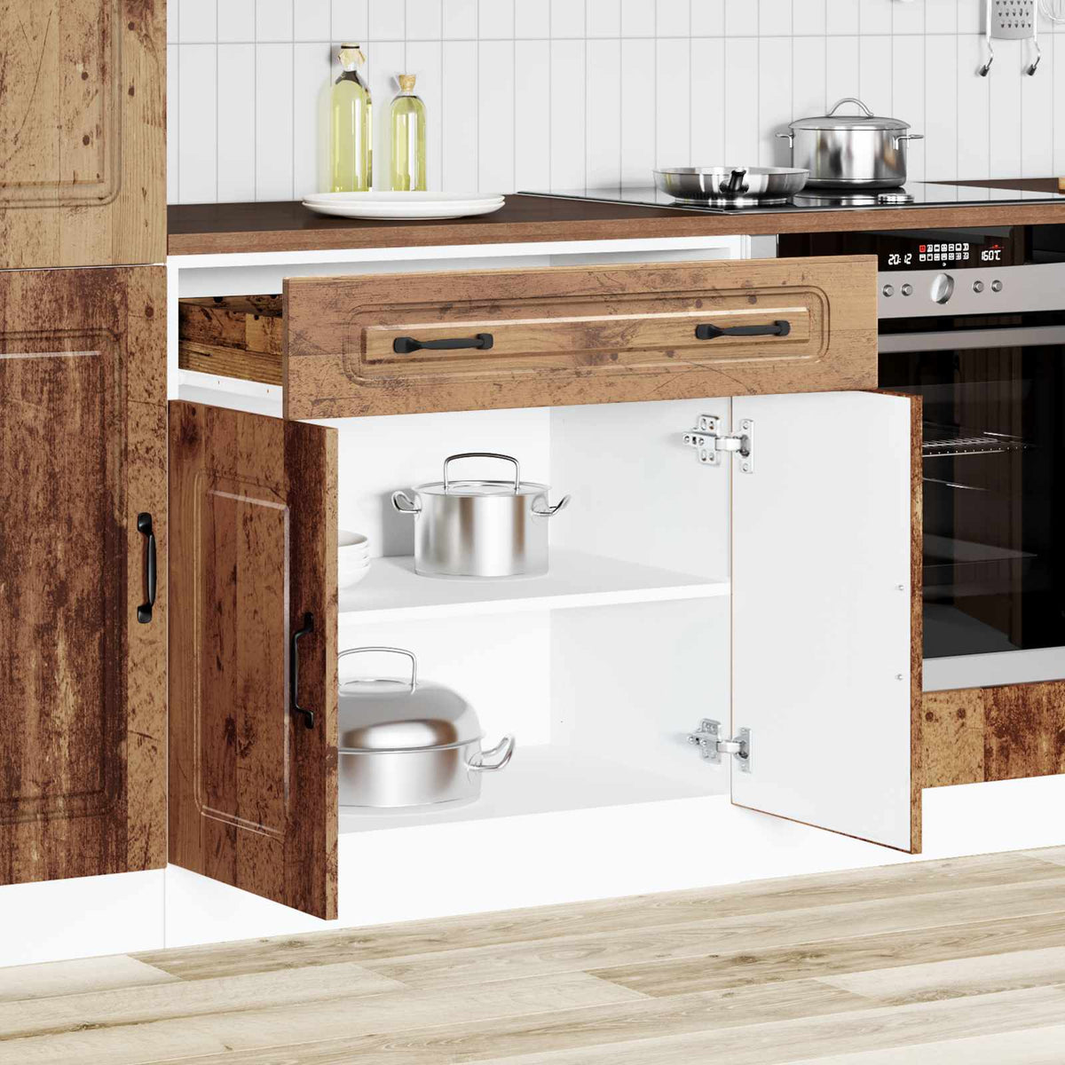 Kitchen Base Cabinet "Kalmar" Old Wood Engineered Wood