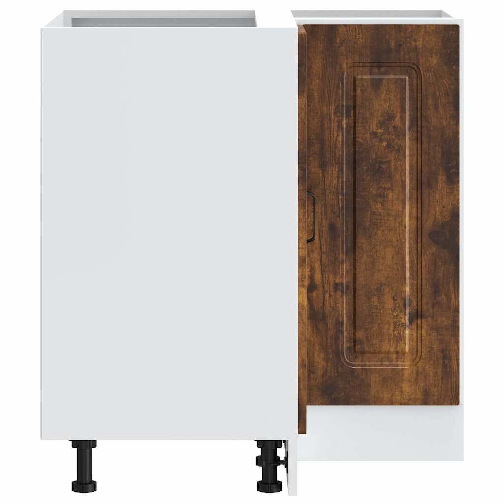 Kitchen Corner Base Cabinet "Kalmar" Smoked Oak Engineered Wood