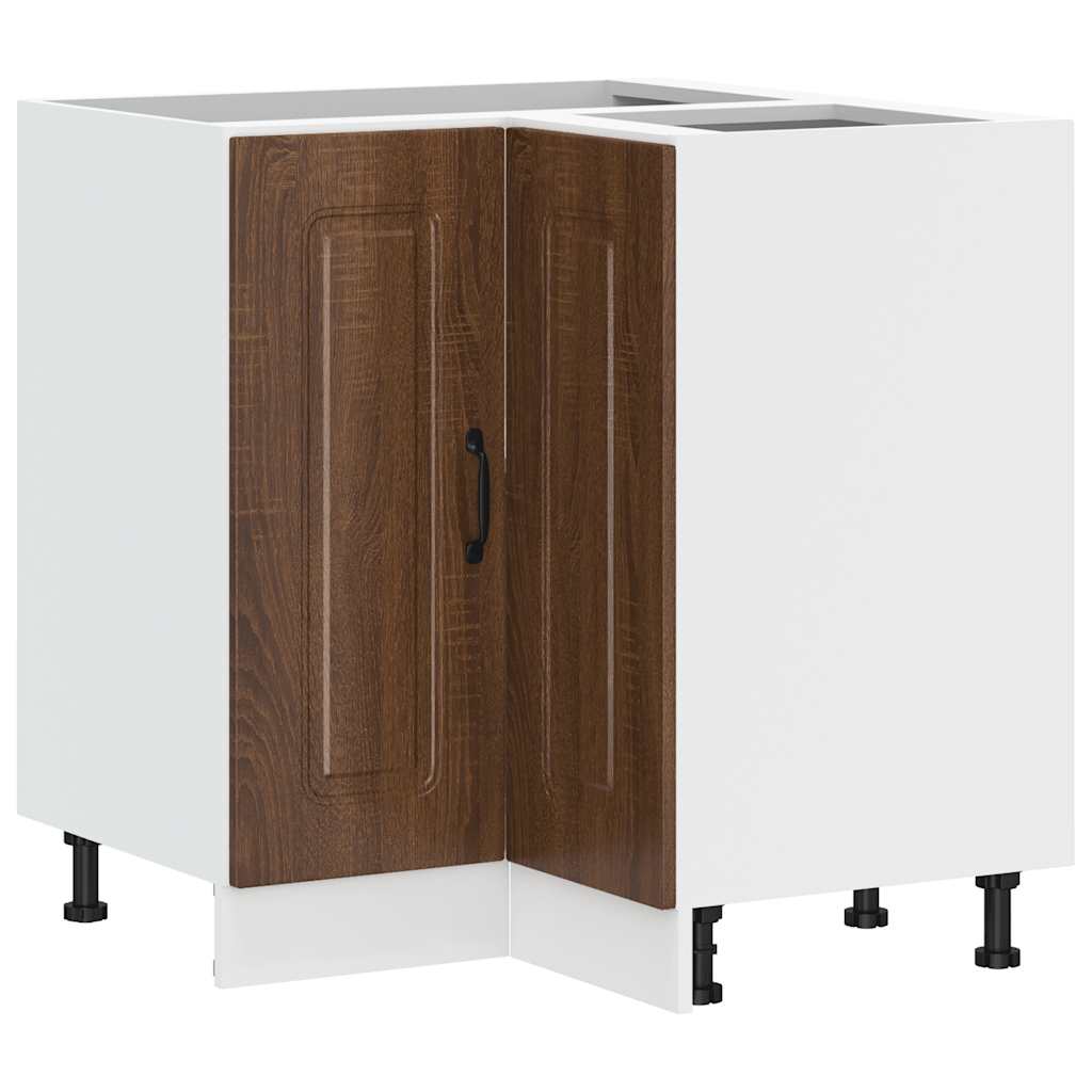 Kitchen Corner Base Cabinet "Kalmar" Brown Oak Engineered Wood
