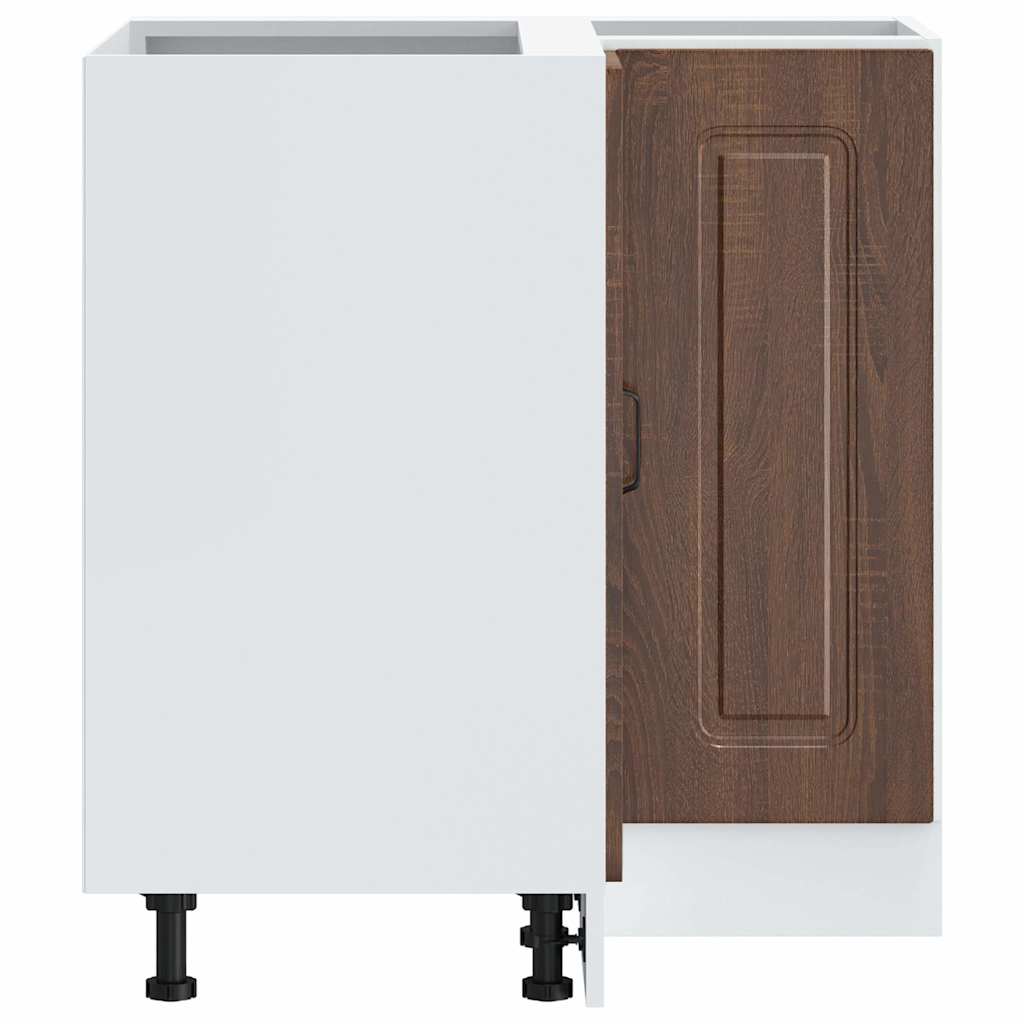 Kitchen Corner Base Cabinet "Kalmar" Brown Oak Engineered Wood