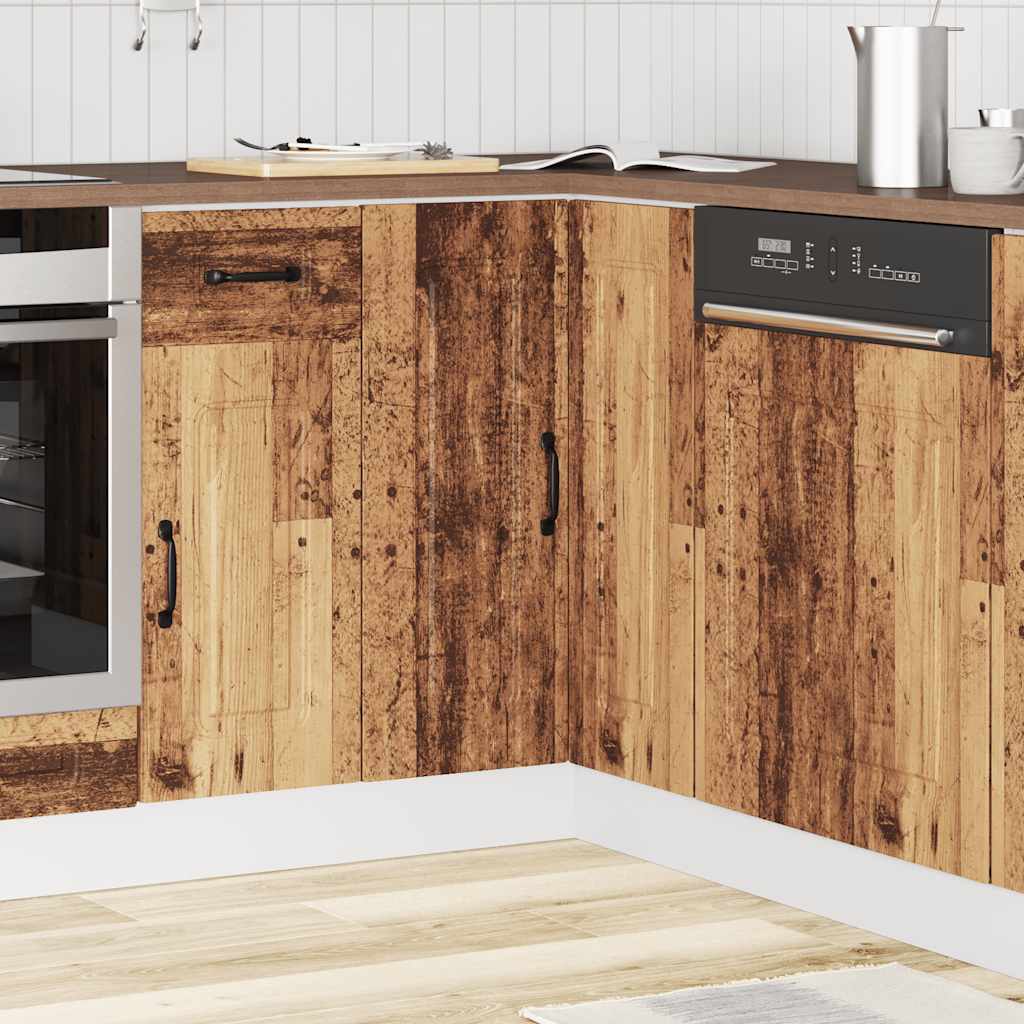 Kitchen Corner Base Cabinet "Kalmar" Old Wood Engineered Wood