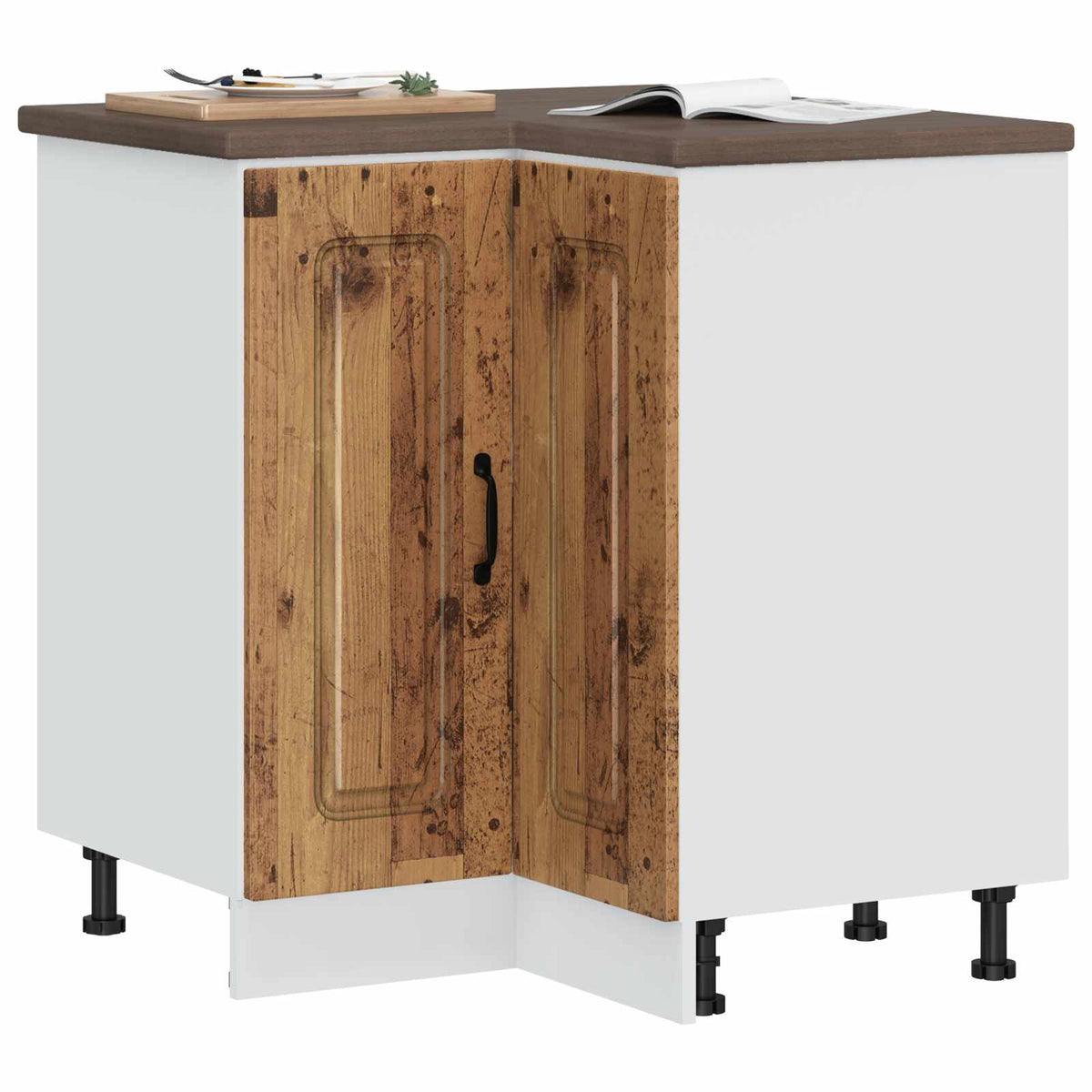 Kitchen Corner Base Cabinet "Kalmar" Old Wood Engineered Wood