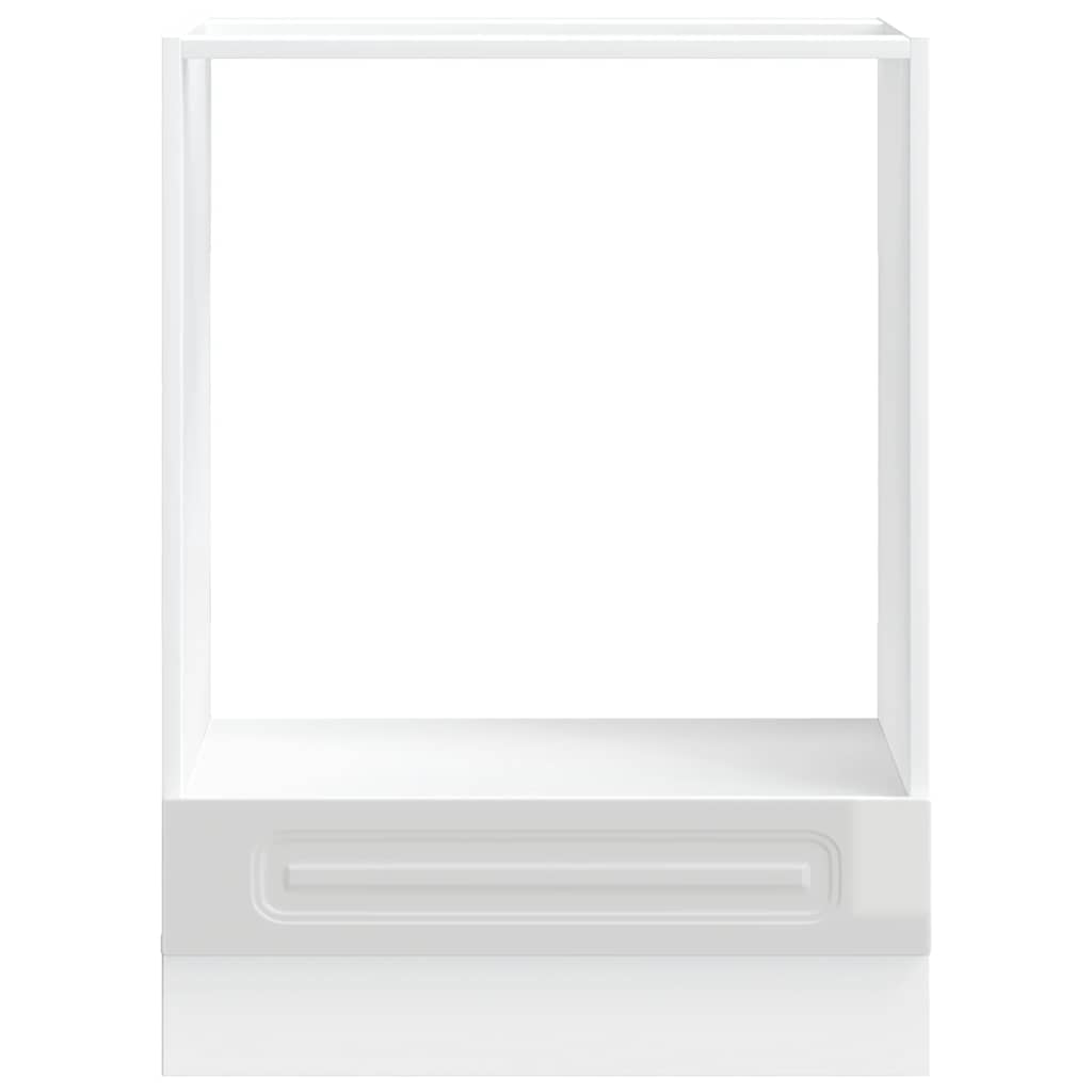 Oven Cabinet Kalmar High Gloss White Engineered Wood