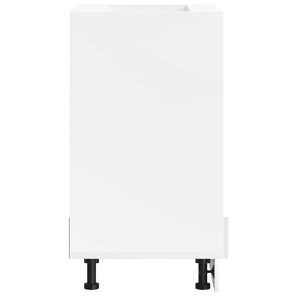 Oven Cabinet Kalmar High Gloss White Engineered Wood
