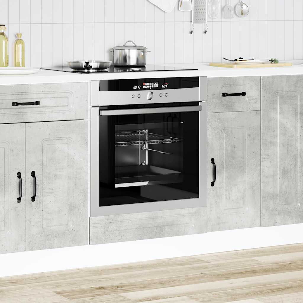 Oven Cabinet "Kalmar" Concrete Grey Engineered Wood