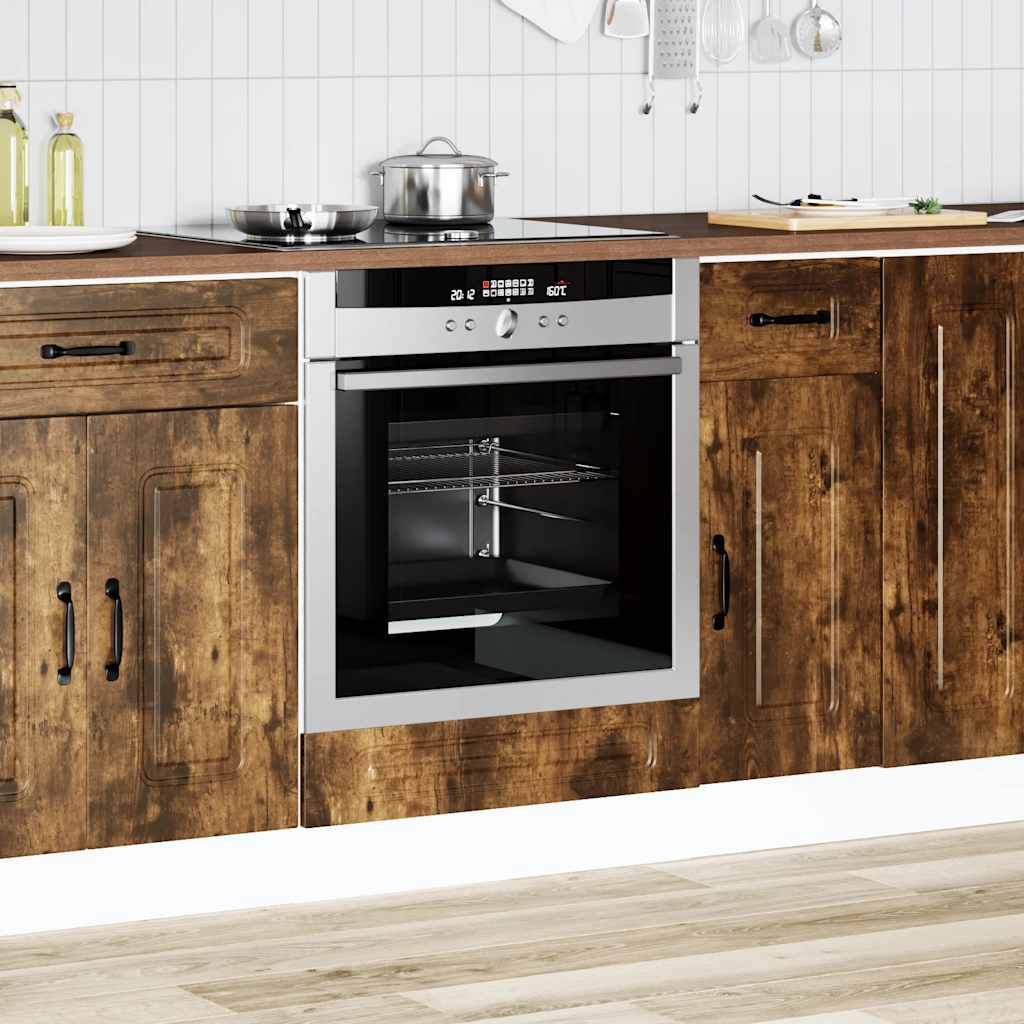 Oven Cabinet "Kalmar" Smoked Oak Engineered Wood