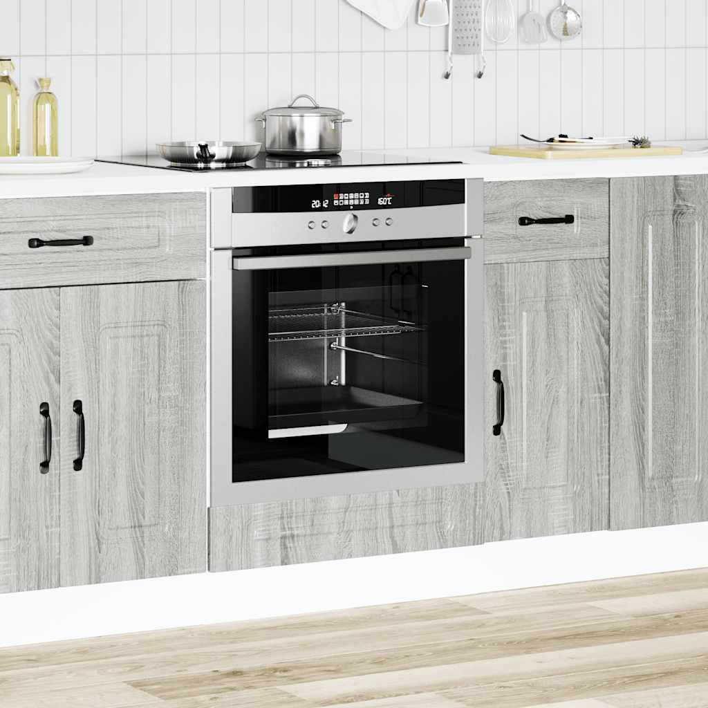 Oven Cabinet "Kalmar" Grey Sonoma Engineered Wood