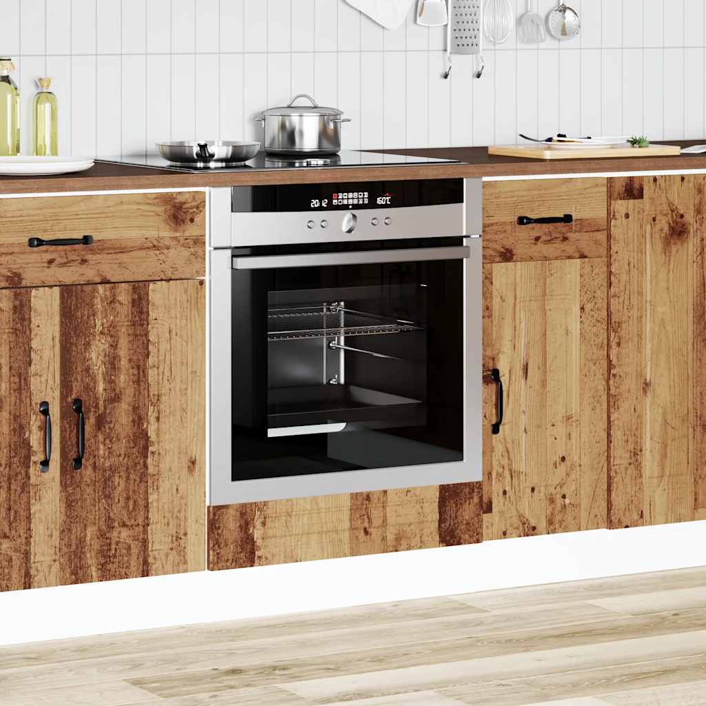 Oven Cabinet "Kalmar" Old Wood Engineered Wood