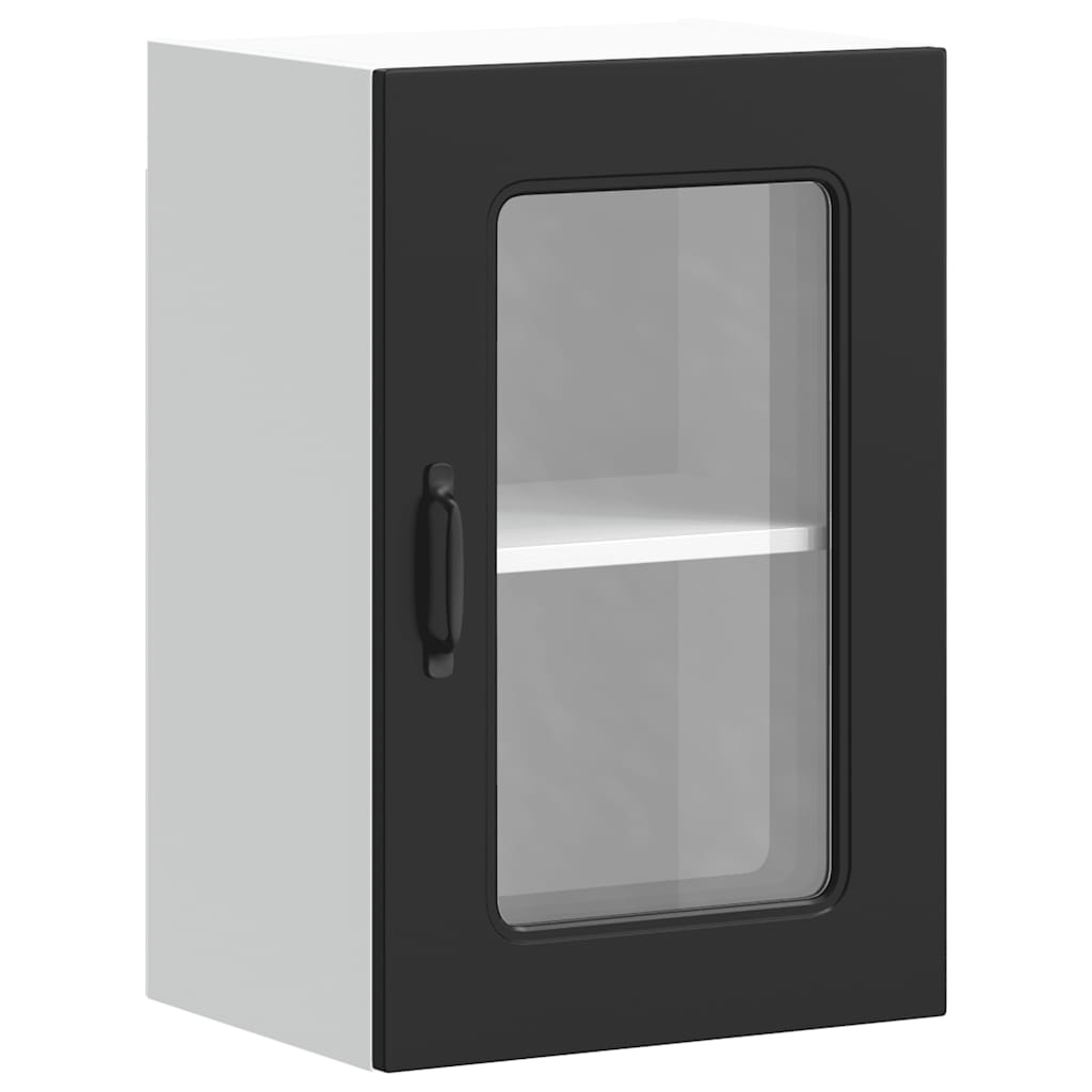 Kitchen Wall Cabinet with Glass Door "Kalmar" Black