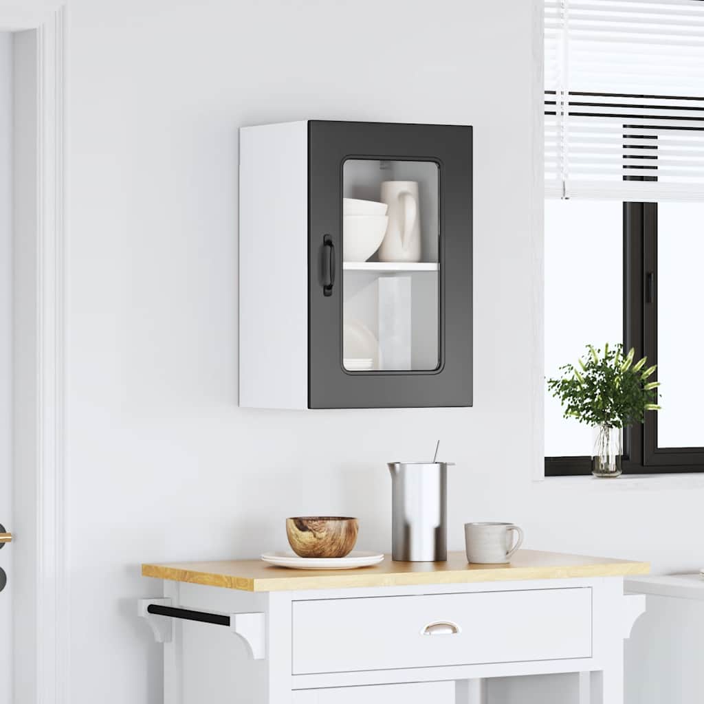 Kitchen Wall Cabinet with Glass Door "Kalmar" Black