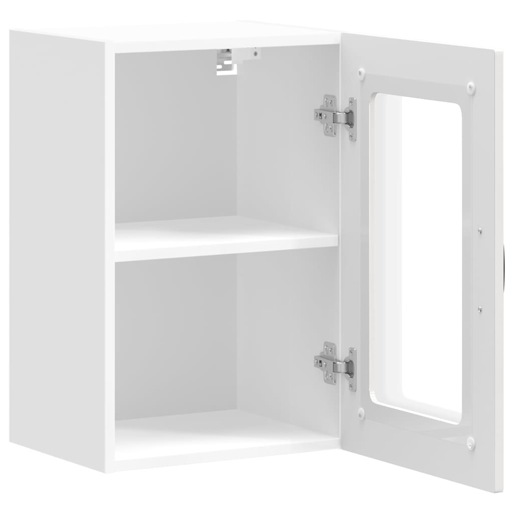 Kitchen Wall Cabinet with Glass Door "Kalmar" High Gloss White