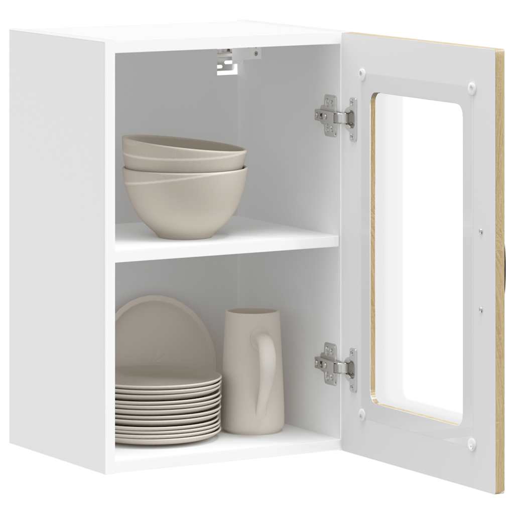 Kitchen Wall Cabinet with Glass Door "Kalmar" Sonoma Oak