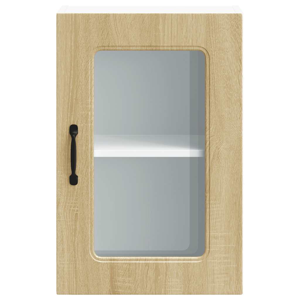 Kitchen Wall Cabinet with Glass Door "Kalmar" Sonoma Oak