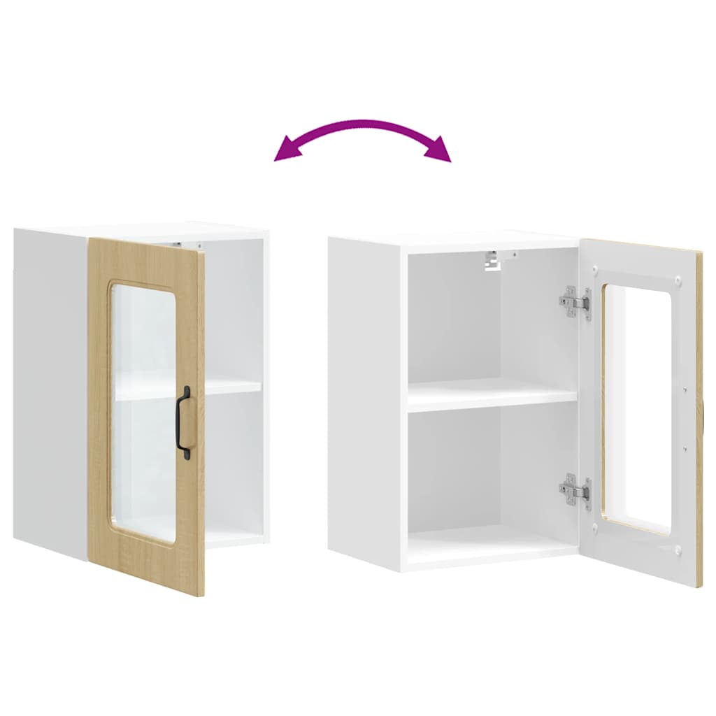 Kitchen Wall Cabinet with Glass Door "Kalmar" Sonoma Oak