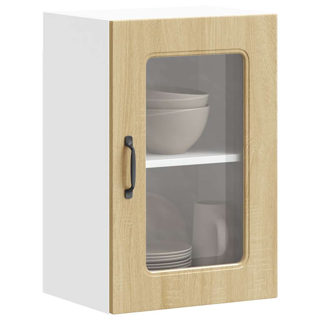 Kitchen Wall Cabinet with Glass Door "Kalmar" Sonoma Oak