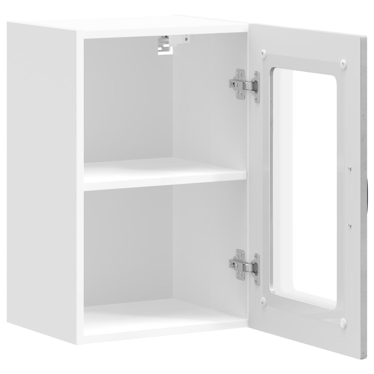 Kitchen Wall Cabinet with Glass Door "Kalmar" Concrete Grey