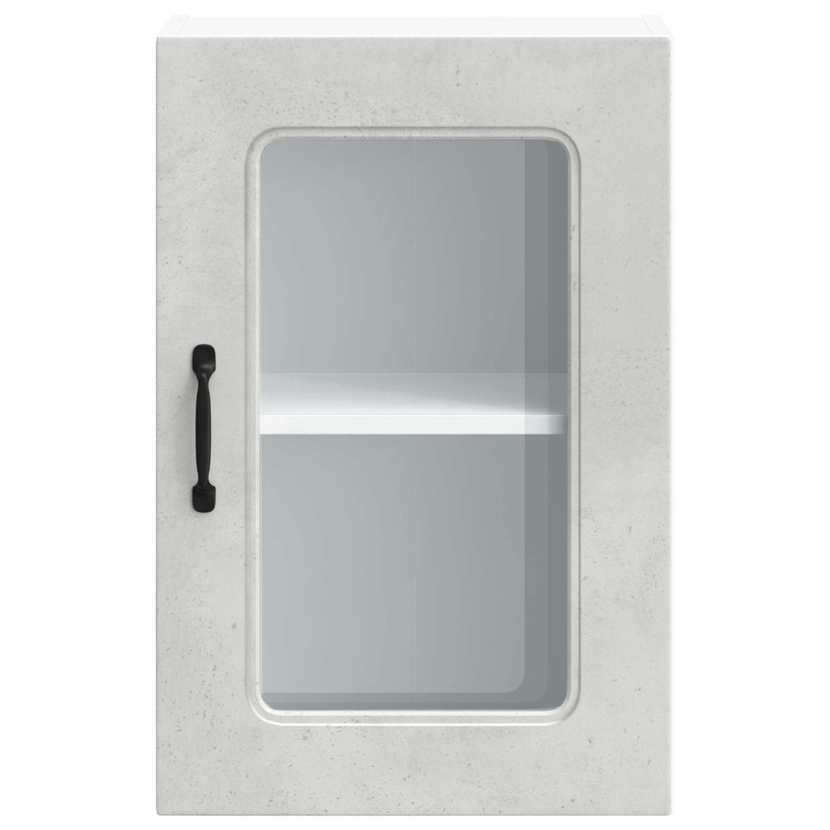 Kitchen Wall Cabinet with Glass Door "Kalmar" Concrete Grey