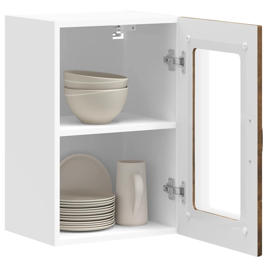Kitchen Wall Cabinet with Glass Door "Kalmar" Smoked Oak